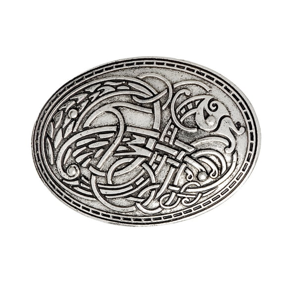 Scandinavian Shield Brooches Wolf Totems Lapel Pin Clothes Fasteners for Shawl Scarf Pin Fashionable Lapel Pin Jewelry