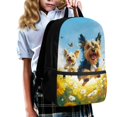 thumbnail image 3 of Uourmeti Puppy Flower Pattern Premium Quality Backpack, 17 Inch Non Fade Bookbag Smooth Zippers School Backpack for Kids, 3 of 6