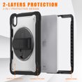 thumbnail image 3 of for iPad mini 6th Gen 8.3" 2021 Rugged Case, 360 Rotating Hand Strap Stand/Pencil Holder/Adjustable Crossbody Strap, [2 In 1] Protective for iPad mini 6th Gen 8.3" 2021, Black, 3 of 12