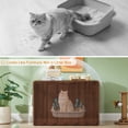thumbnail image 5 of Wirrytor Wave Panel Cat Litter Box Enclosure, Modern Hidden Litter Box with Side Hooks, Multi-Use Cat Washroom Furniture for Living Room, Walnut, 5 of 13
