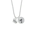 thumbnail image 2 of Delight Jewelry Silvertone Small ''Daughter'' Heart with Clear Crystal Silvertone Script Initial Disc - F - Charm Necklace, 20"+3", 2 of 4