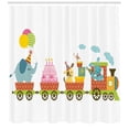 thumbnail image 3 of Ambesonne Birthday Party Shower Curtain, Birthday Cake Animal, 69"Wx84"L, Multicolor, 3 of 3