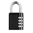 thumbnail image 3 of Candado con contraseña, candado con contraseña negro, aleación de zinc, candado con contraseña grande de 4 dígitos para puerta de armario de gimnasio, cerradura con contraseña mecánica, 3 of 3