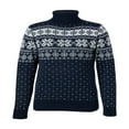 thumbnail image 4 of Chandail de Noël Laid pour Femmes Flocon de Neige Décontracté Coupe Ample Manches Longues Col Rond Tricot Chandail Molletonné pour l'Automne Bleu P, 4 of 7