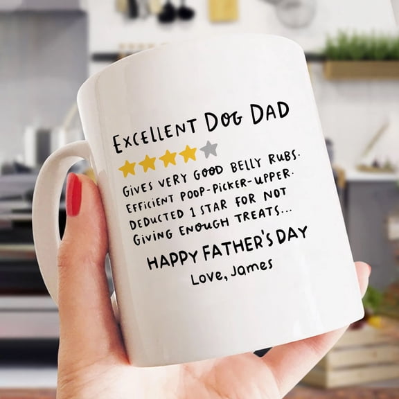 Father's Day Gifts - Excellent Dog Dad Mug, Happy Father's Day - Gift For Dad, Dad Mug - Personalized Mug