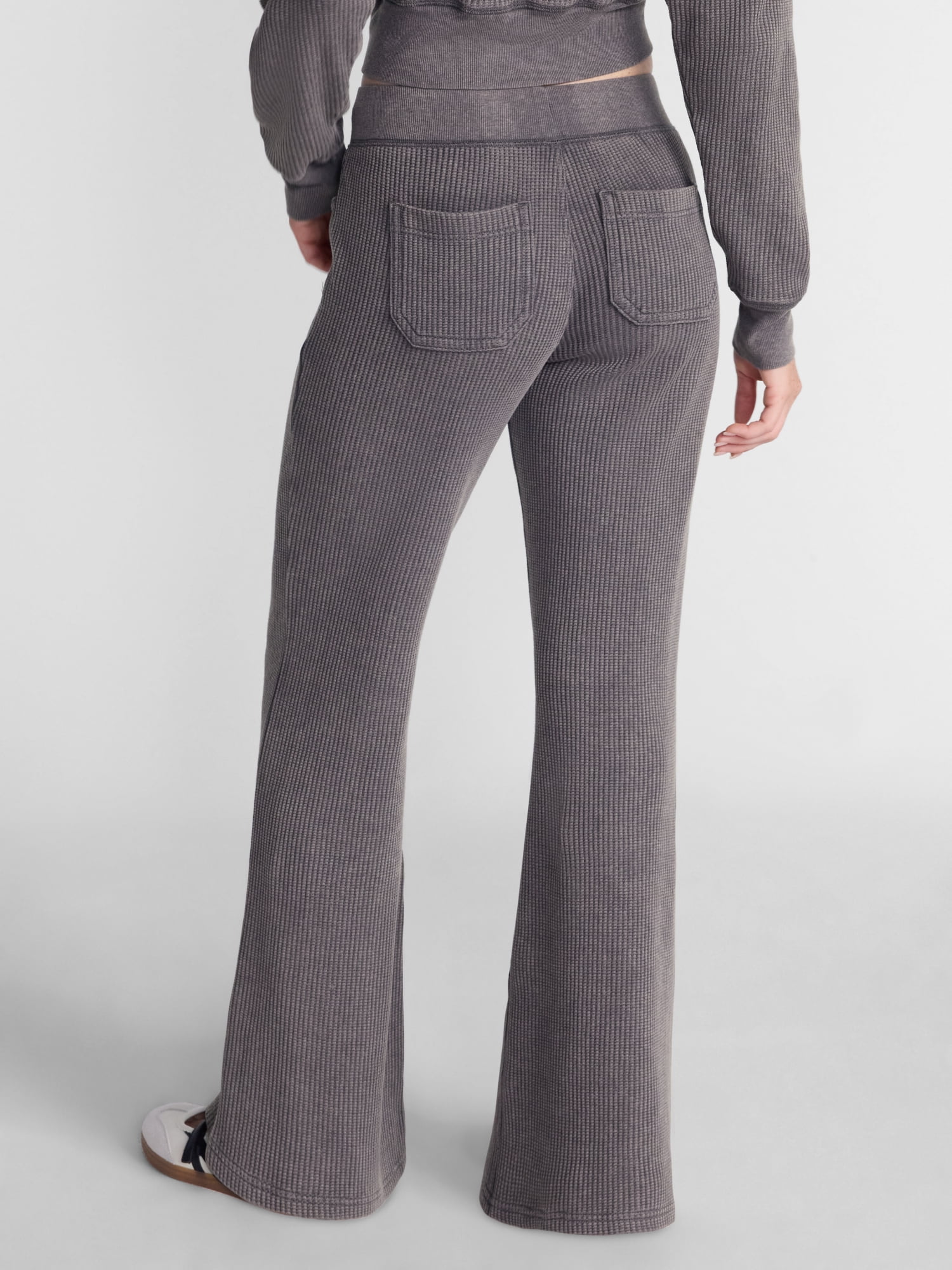 No Boundaries Waffle Knit Flare Pants, 31.5'' Inseam, Women's XXS-XXL