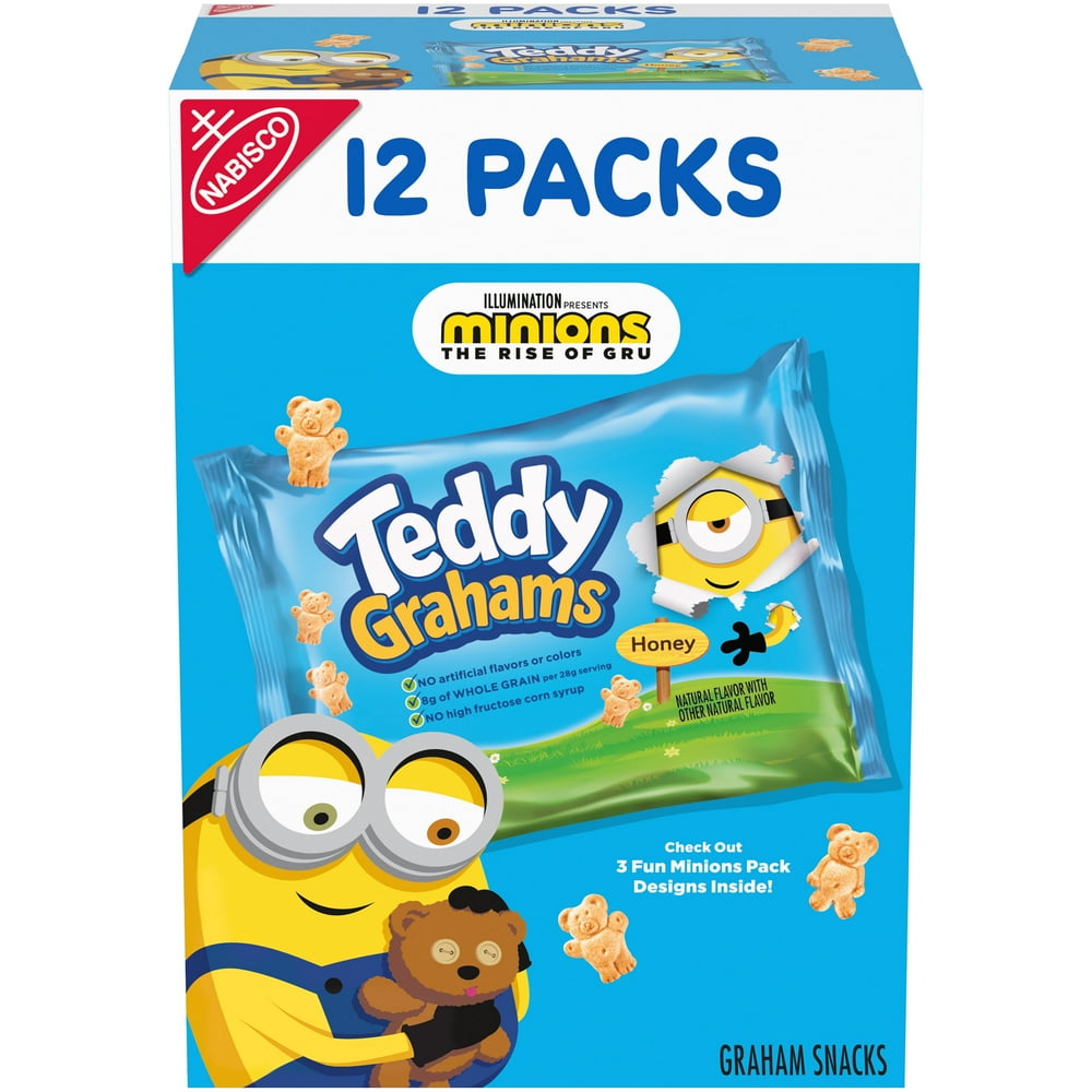 Teddy Grahams Honey Graham Snacks, 12 Snack Packs