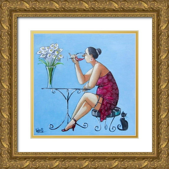 West, Ronald 26x26 Gold Ornate Wood Framed with Double Matting Museum Art Print Titled - Three Sisters III