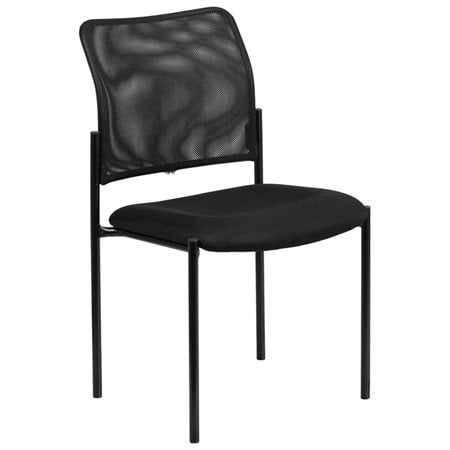 Flash Furniture Black Mesh Comfortable Stackable Steel Side Chair