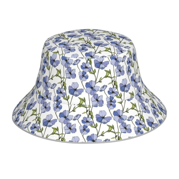 Balery Blue Flax Flowers Sombreros para el sol para hombre y mujer, sombrero de pescador con UPF 50+