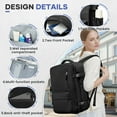 thumbnail image 6 of Airback Travel Backpack with Vacuum Seal Compression, Vacpack Backpack for Travel with Air Pump, Personal Item Carry on Bag Airlines Approved, Water Resistant Airbag Vacuum Backpack College Daypack, 6 of 10