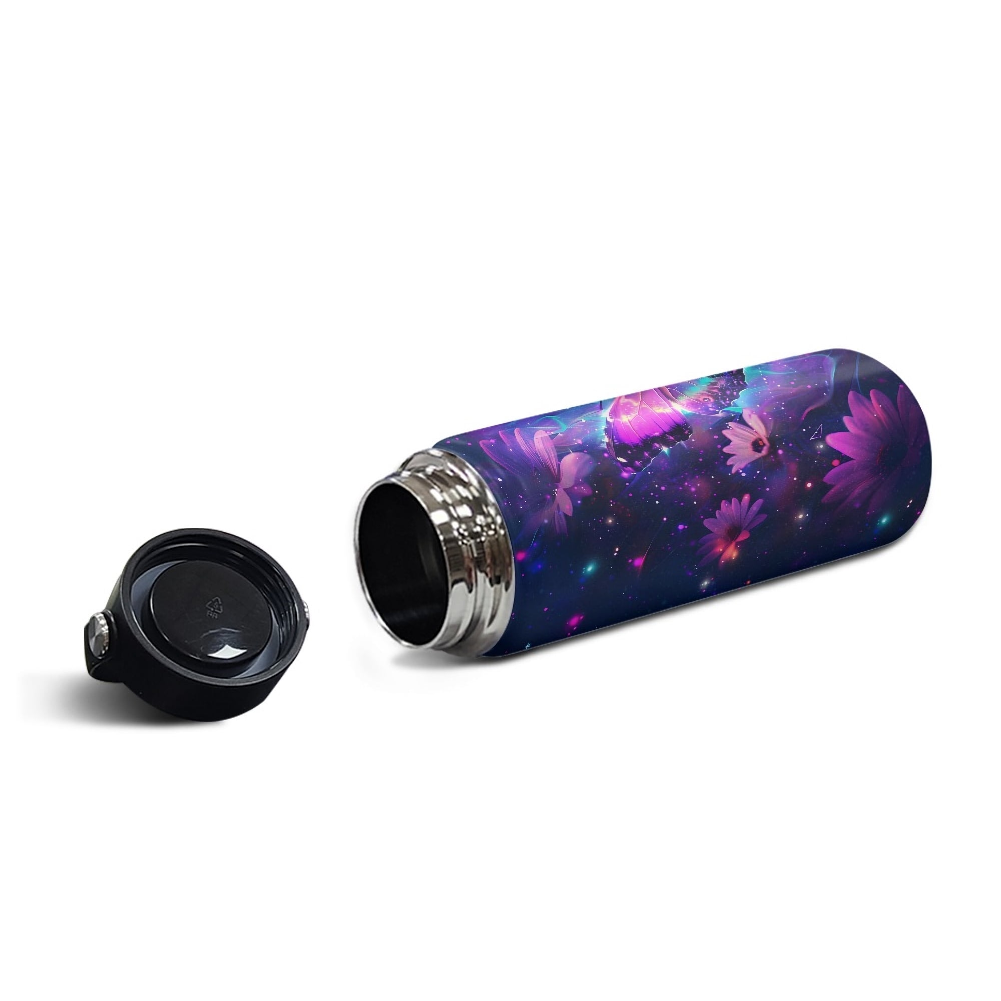 SEANATIVE Galaxy Butterfly Water Bottle for Women Kids Water Bottle with Lid 20oz Insulated Stainless Steel Reusable Leak & Sweat Proof Sports Water Bottles for Girls