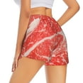thumbnail image 4 of Picia Beef Steaks Pattern Women's 2 in 1 Athletic Running Shorts High Waisted Workout Casual Gym Sweat Shorts with Comfy Liner Zipper Pockets-XX-Large, 4 of 9