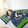 thumbnail image 4 of Homewish Football Sport City Full Size Comforter Sets,Teens Rugby Helmet Bedding Comforter Set,Green Blue Bedding Sets For Kids,Luxury Bedroom Decor Reversible,3pcs, 4 of 8