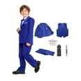 LOLANTA Kids Tuxedo Suits for Boys Ring Bearer Outfit 5 Piece Set Dress