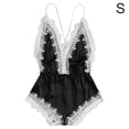 thumbnail image 1 of Lencería sexy Mujer Ropa interior con cuello en V profundo Body de malla de encaje para niña, Negro, S Sweethay XX000171-02, 1 of 7