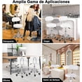thumbnail image 3 of Taburete Giratorio con Respaldo Alto, Taburete Redondo Rodante Moderno de Cuero PU Altura Ajustable Silla Banco de Trabajo con Ruedas Silenciosa para Salón SPA Masaje Oficina Estudio Bar, 3 of 4