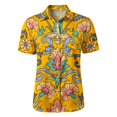 thumbnail image 6 of QASIEATN Women's Retro Shirt Women's Satin Printed Short Sleeved Shirt Vacation Style Shirt, 6 of 7