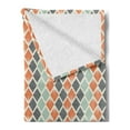 thumbnail image 2 of Geometric Soft Flannel Fleece Throw Blanket, Square Shapes with Lines Rhombus Geometric Design Elements, Cozy Plush for Indoor and Outdoor Use, 70" x 90", Grey Almond Green, by Ambesonne, 2 of 5