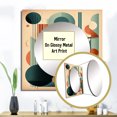 thumbnail image 3 of Designart "Mid Century Momentum Orange and Green IV" Modern Midcentury Square Mirror For Wall Decor - Large Orange Square Printed Wall Mirror Art - Wall Mounted Square Large Mirror, 3 of 5