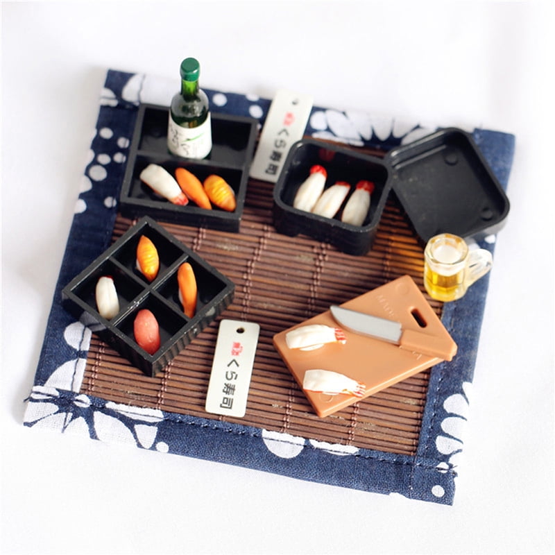 1:12 Miniature Picnic Lunch Box Japanese Style Sushi Box Dollhouse Accessoha 