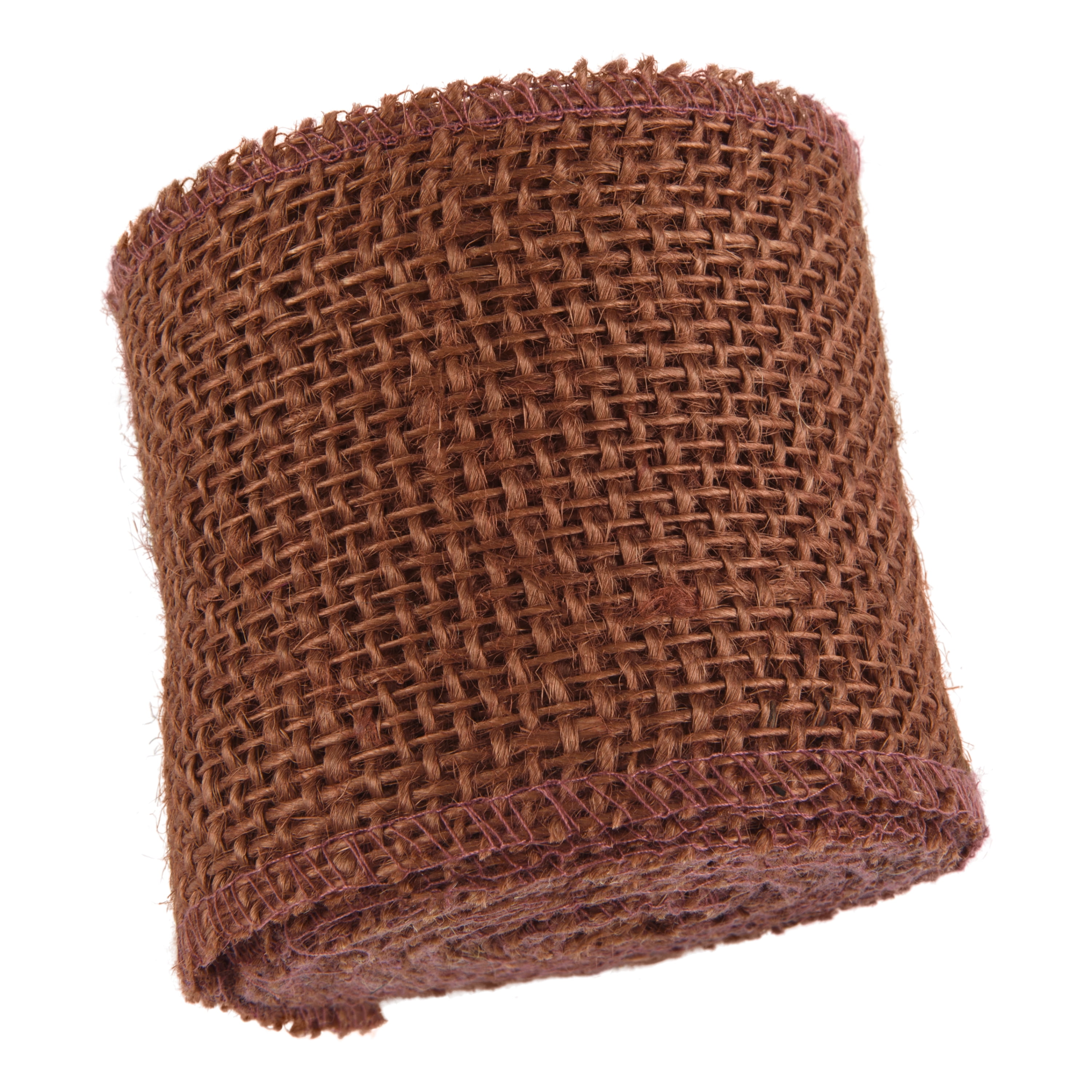 Love, Laugh, Craft Jute Burlap Roll Precut, Finished Edges, 3"W x 5-Yards, 740-35, Rust Brown