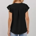 thumbnail image 5 of LINGLANG Womens White Blouse V Neck Ruffle Sleeve Flowy Shirts Dressy Casual Cute Summer Tops Business Work Tops, 5 of 8