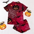 thumbnail image 4 of JAJAHO Girls Pajamas Sets Halloween Sleepwear Sizes 3-13 Tie Front Ruffle Short Sleeve Top Shorts 2 Piece Set, 4 of 7