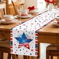thumbnail image 5 of Patriotic USA Flag Table Runner - 36 Inch Long Memorial Blue Red Star Lines Cotton and Linen Blended Dress Scarves Farmhouse Table Runner for Kitchen Dining, Coffee Table, 13" x 36", 5 of 8