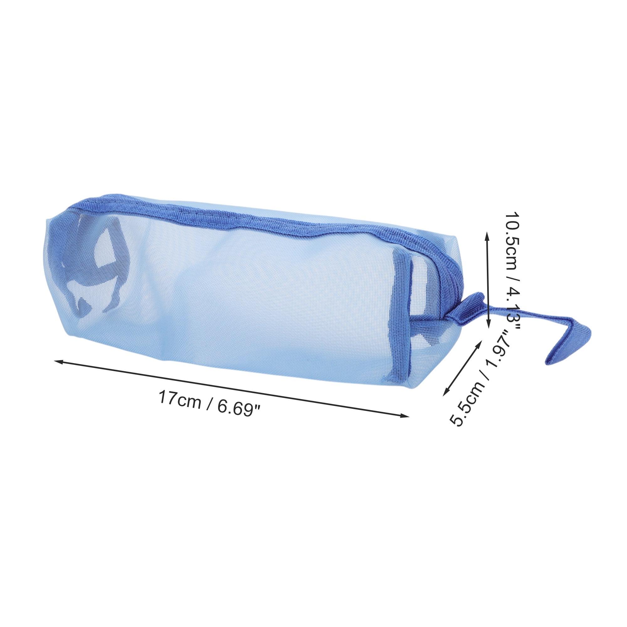 Unique Bargains 1Pc Simple Durable Mesh Storage Makeup Bag for Various Occasions Blue