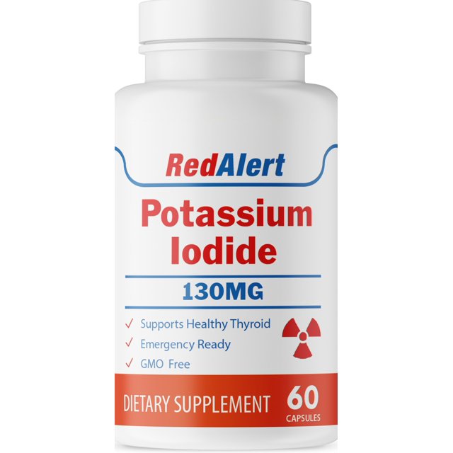 Potassium Iodide Radiation Protection 60 Capsules Thyroid Support