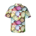 thumbnail image 3 of Easygdp Colorful Easter Eggs Men's Hawaiian Shirts Print Lapel Short Sleeve for Beach, vacation, party, casual occasions - Medium, 3 of 8