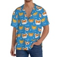 thumbnail image 1 of Fotbe Corgi Dog Face Camisa Estampada de Manga Corta para Hombre, Casual de Verano, Estilo Playero, Sin Arrugas-3X-Large, 1 of 5