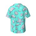 thumbnail image 2 of KLL Seashell And Starfish Print Men's Shirt Short Sleeve Button Down Summer Cuba Beach Shirts- XX-Large, 2 of 7