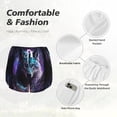 thumbnail image 4 of Gaeub Purple Sky Wolf Print Women's Athletic Shorts,High Waisted Running Shorts,Pocket Sporty Short,Gym Elastic Workout Shorts-X-Large, 4 of 7