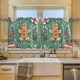 thumbnail image 2 of Yayeee Kitchen Curtains Tier Set of 2 Light Filtering 57"x36" Over Sink Window Panels, Christmas Gingerbread, 2 of 7