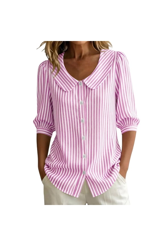 Cute Tops for Juniors Dressy Puff Sleeves Shirt Spring Summer Casual Crewneck Pullover Tunic Shirts