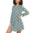 thumbnail image 3 of joogoo Ducks on Wavy Women's Long Sleeve Nightgown Sleepwear S, 3 of 8
