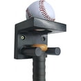 thumbnail image 1 of Soporte para bate de béisbol para montaje en pared, soporte para bate de béisbol de madera maciza, montaje en pared para proteger tornillos ocultos, negro, 1 of 5