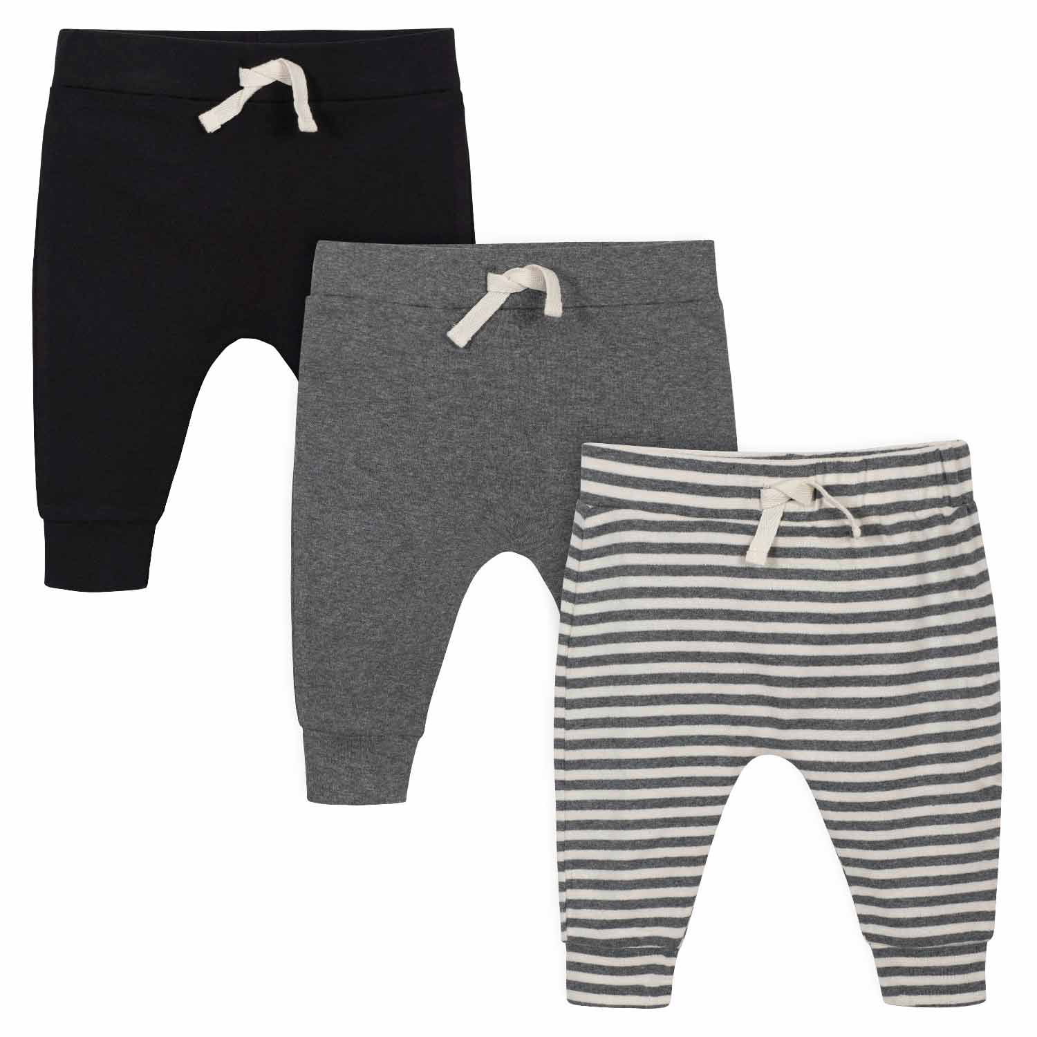 Gerber Baby Boy Pants, 3-Pack, Black, White, Yellow Nature - Walmart.com