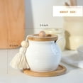 thumbnail image 4 of Sugarero SDALI HOME de cerámica blanca con tapa de bambú, 350 ml, 4 of 6