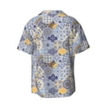 thumbnail image 6 of Daiia Colorful Mandalas Men's Linen Shirts Short Sleeve Casual Shirts Button Down Shirt for Men Beach Summer Wedding Shirt-Large, 6 of 6