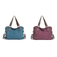 thumbnail image 1 of Bolso Mano para Hombres Y Mujeres Hombro Con Múltiples Bolsillos Lona El () Azul, 1 of 8