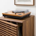 thumbnail image 3 of Pemberly Row Wood & Vinyl Record Display Stand with Hinged Door in Walnut, 3 of 8