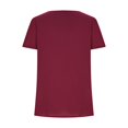 thumbnail image 5 of B91xZ Tops for Women Short Sleeve Round Neck Shirts Basic Tee,Wine XL, 5 of 5