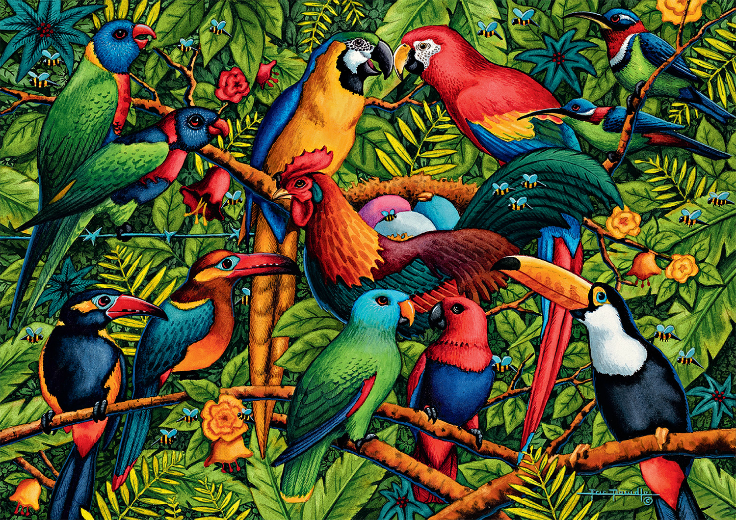Buffalo Games 300-Piece Dowdle Birds of a Feather Adult Interlocking Jigsaw Puzzle