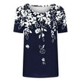 thumbnail image 3 of Women's Clothing Trendy Short Sleeve Summer Tops Dressy Casual Crewneck T Shirts Plus Size Spring Clothes Loose Fit, 3 of 3