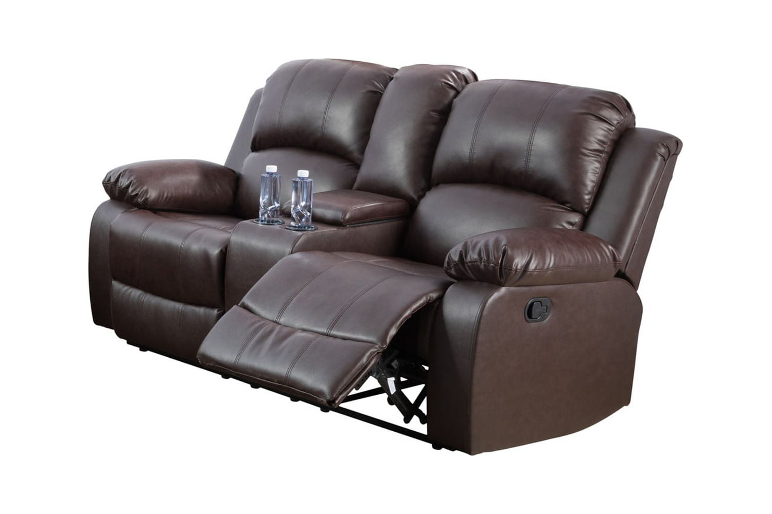 PonLiving Furniture Sonja Living Room 18" Manual Rocker Recliner Brown Loveseat Sonja Living Room 18" Manual Recliner Brown Loveseat