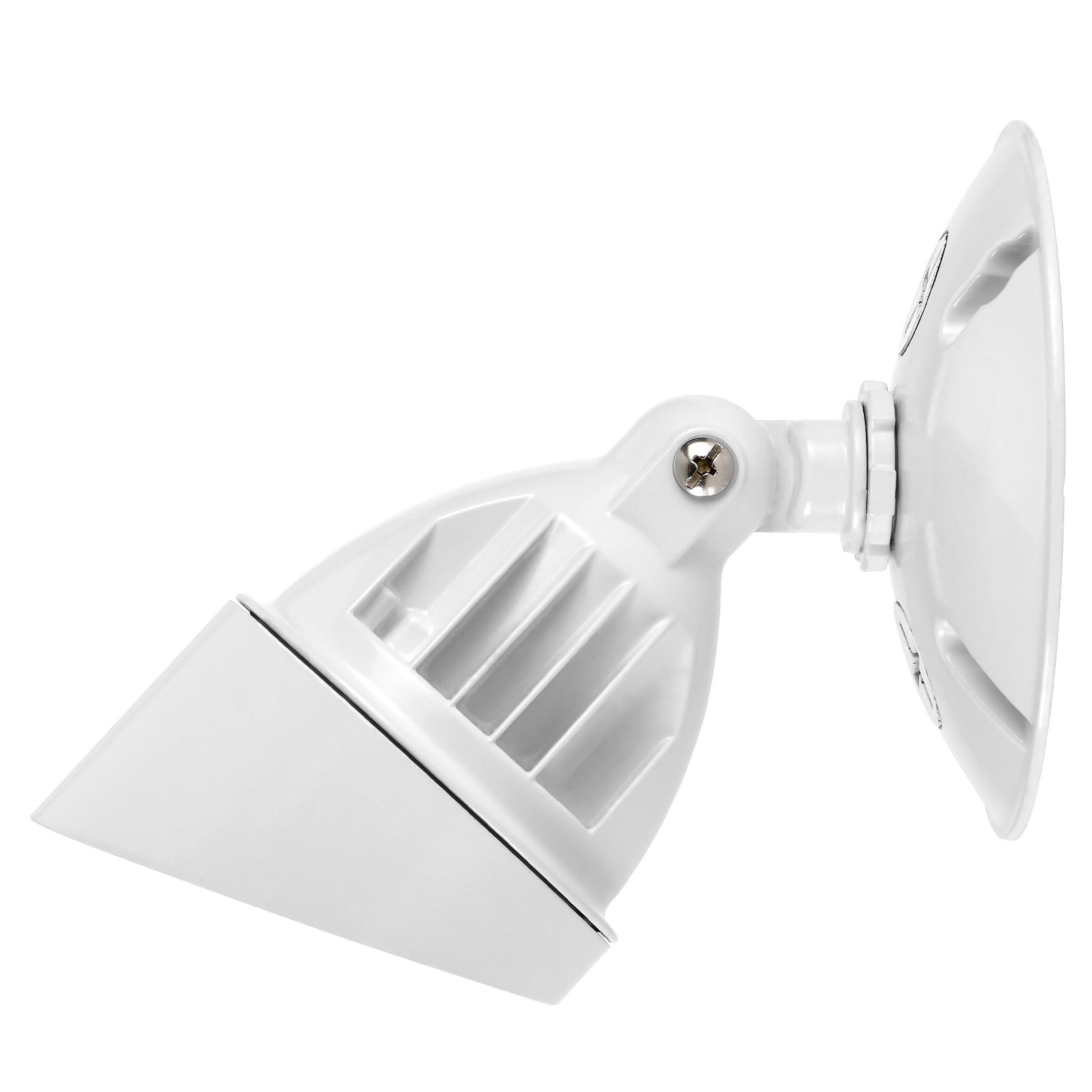 Maxxima LED Outdoor Flood Wall Light, Exterior Security Light w/ Adjustable Head, 950 Lumens, 3000K Warm White, White (2 Pack)