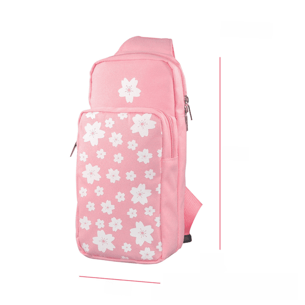 Bolsa de almacenamiento para host de Switch, color rosa cerezo, gran capacidad, bolsa de almacenamiento de accesorios para host con cubierta completa